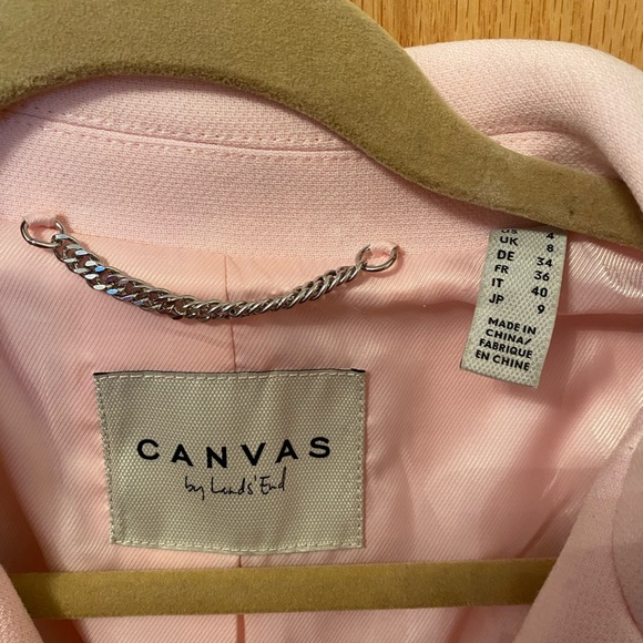 Nwot! Canvas by lands end size 4 light pink thick trench coat - Picture 2 of 6